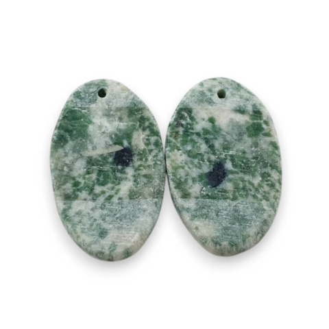 Agat drzewny para kaboszonów z dziurką 23x14 mm nr P733 Agat drzewny para kaboszonów z dziurką 23x14 mm nr P733