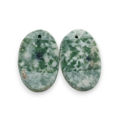 Agat drzewny para kaboszonów z dziurką 23x15 mm nr P718 Agat drzewny para kaboszonów z dziurką 23x15 mm nr P718