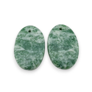 Agat drzewny para kaboszonów z dziurką 23x15 mm nr P725