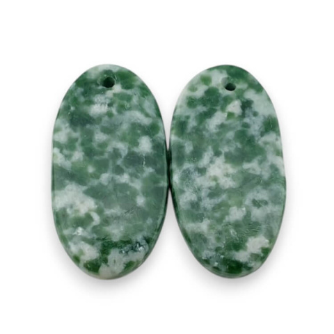 Agat drzewny para kaboszonów z dziurką 24x13 mm nr P731 Agat drzewny para kaboszonów z dziurką 24x13 mm nr P731