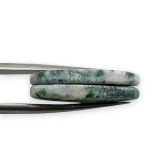 Agat drzewny para kaboszonów z dziurką 25x12 mm nr P721
