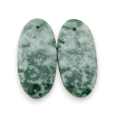 Agat drzewny para kaboszonów z dziurką 25x12 mm nr P723
