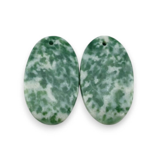 Agat drzewny para kaboszonów z dziurką 25x15 mm nr P736