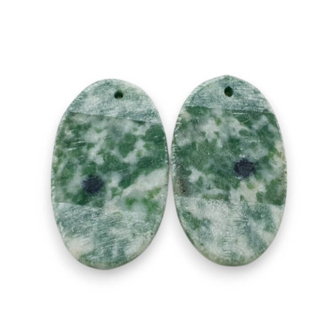 Agat drzewny para kaboszonów z dziurką 25x15 mm nr P736 Agat drzewny para kaboszonów z dziurką 25x15 mm nr P736