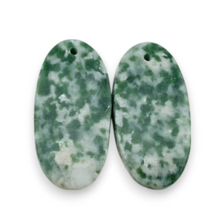 Agat drzewny para kaboszonów z dziurką 26x13 mm nr P714