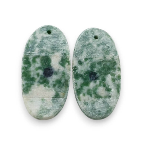 Agat drzewny para kaboszonów z dziurką 26x13 mm nr P714 Agat drzewny para kaboszonów z dziurką 26x13 mm nr P714