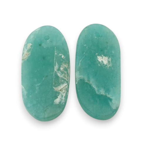Amazonite pair of cabochons with hole 24x12 mm no P904 Amazonite pair of cabochons with hole 24x12 mm no P904