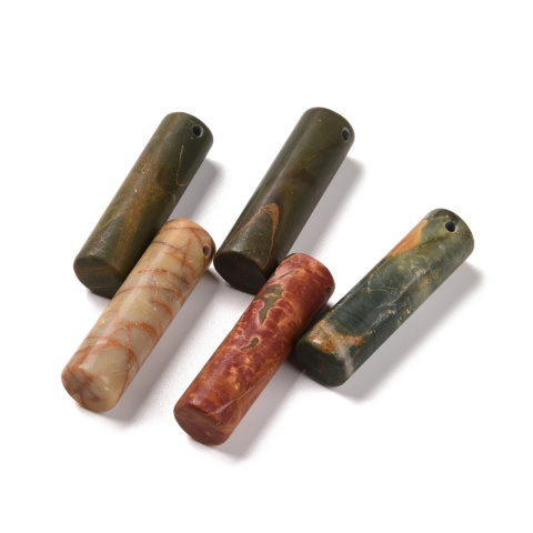 Cherry creek jasper cylinder with hole 35x10 mm 1 pc Cherry creek jasper cylinder with hole 35x10 mm 1 pc