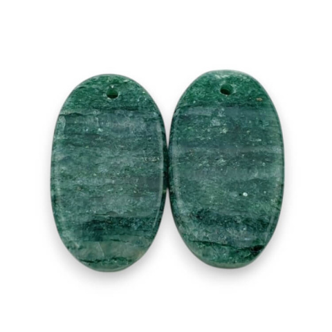 Awenturyn zielony para kaboszonów z dziurką 22x12 mm nr P628 Awenturyn zielony para kaboszonów z dziurką 22x12 mm nr P628