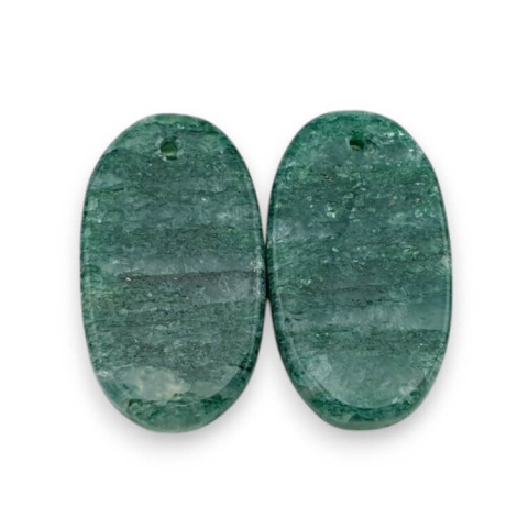 Awenturyn zielony para kaboszonów z dziurką 22x12 mm nr P628 Awenturyn zielony para kaboszonów z dziurką 22x12 mm nr P628