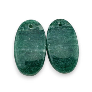 Awenturyn zielony para kaboszonów z dziurką 22x12 mm nr P642