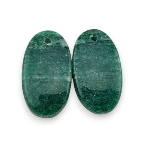 Awenturyn zielony para kaboszonów z dziurką 22x12 mm nr P642 Awenturyn zielony para kaboszonów z dziurką 22x12 mm nr P642