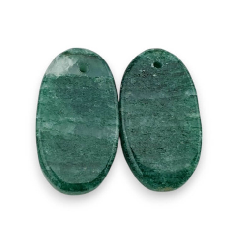 Awenturyn zielony para kaboszonów z dziurką 22x12 mm nr P642 Awenturyn zielony para kaboszonów z dziurką 22x12 mm nr P642