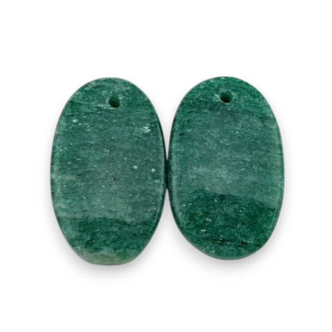 Awenturyn zielony para kaboszonów z dziurką 22x13 mm nr P634 Awenturyn zielony para kaboszonów z dziurką 22x13 mm nr P634