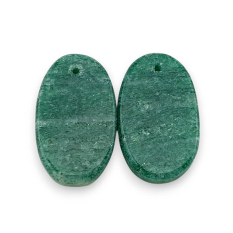 Awenturyn zielony para kaboszonów z dziurką 22x13 mm nr P634 Awenturyn zielony para kaboszonów z dziurką 22x13 mm nr P634