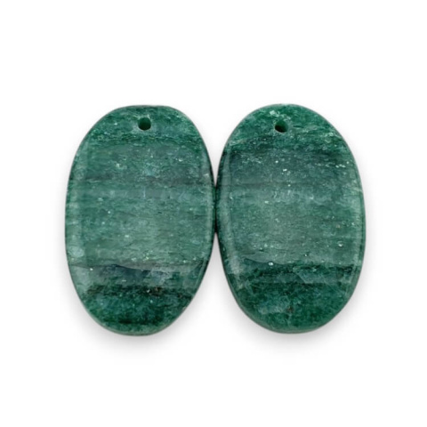 Awenturyn zielony para kaboszonów z dziurką 22x14 mm nr P632 Awenturyn zielony para kaboszonów z dziurką 22x14 mm nr P632
