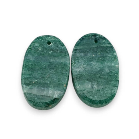 Awenturyn zielony para kaboszonów z dziurką 22x14 mm nr P632 Awenturyn zielony para kaboszonów z dziurką 22x14 mm nr P632