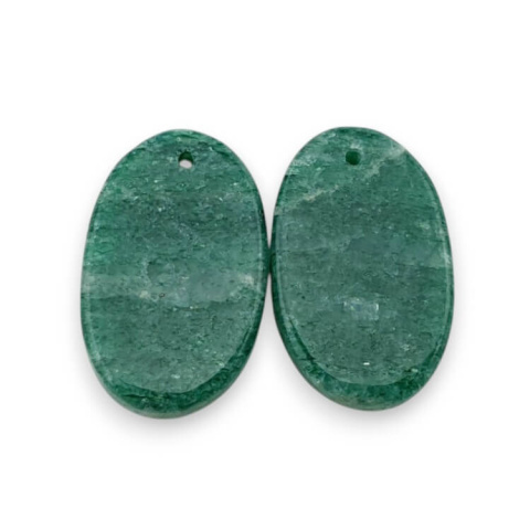 Awenturyn zielony para kaboszonów z dziurką 22x14 mm nr P650 Awenturyn zielony para kaboszonów z dziurką 22x14 mm nr P650