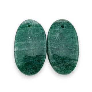 Awenturyn zielony para kaboszonów z dziurką 23x13 mm nr P626