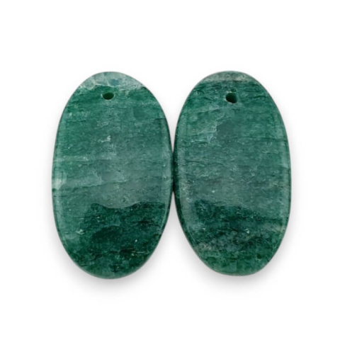 Awenturyn zielony para kaboszonów z dziurką 23x13 mm nr P626 Awenturyn zielony para kaboszonów z dziurką 23x13 mm nr P626