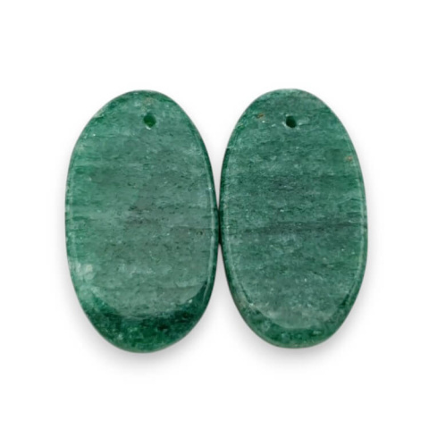 Awenturyn zielony para kaboszonów z dziurką 23x13 mm nr P626 Awenturyn zielony para kaboszonów z dziurką 23x13 mm nr P626