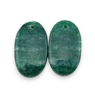 Awenturyn zielony para kaboszonów z dziurką 23x13 mm nr P640
