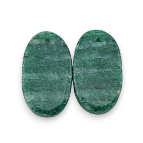 Awenturyn zielony para kaboszonów z dziurką 23x13 mm nr P640 Awenturyn zielony para kaboszonów z dziurką 23x13 mm nr P640