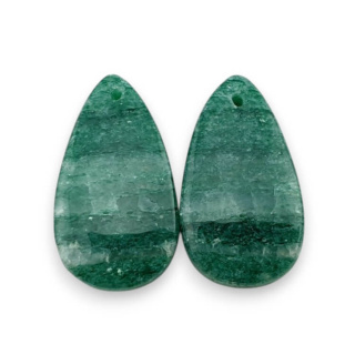 Awenturyn zielony para kaboszonów z dziurką 23x13 mm nr P644