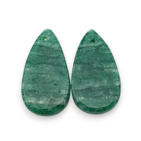 Awenturyn zielony para kaboszonów z dziurką 23x13 mm nr P644 Awenturyn zielony para kaboszonów z dziurką 23x13 mm nr P644