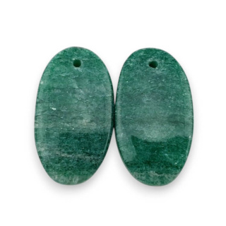 Awenturyn zielony para kaboszonów z dziurką 23x13 mm nr P647