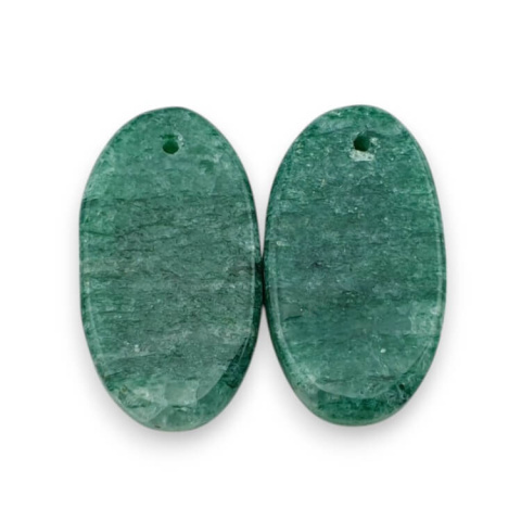 Awenturyn zielony para kaboszonów z dziurką 23x13 mm nr P647 Awenturyn zielony para kaboszonów z dziurką 23x13 mm nr P647