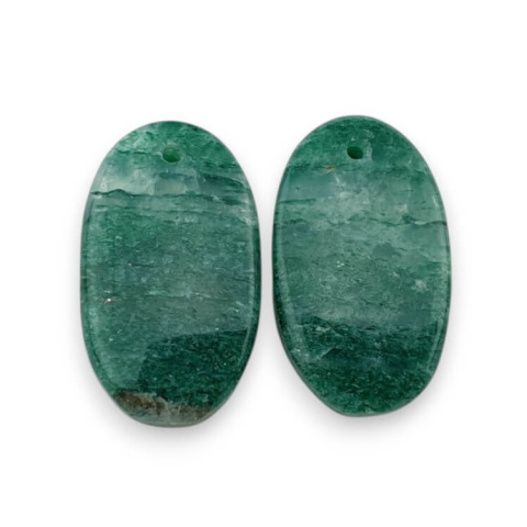 Awenturyn zielony para kaboszonów z dziurką 23x13 mm nr P653 Awenturyn zielony para kaboszonów z dziurką 23x13 mm nr P653