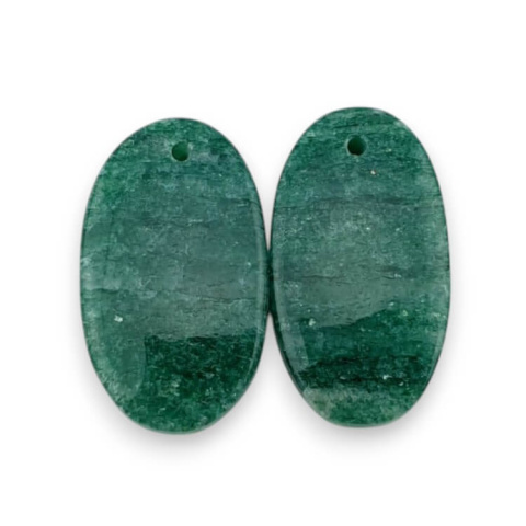 Awenturyn zielony para kaboszonów z dziurką 23x13 mm nr P656 Awenturyn zielony para kaboszonów z dziurką 23x13 mm nr P656