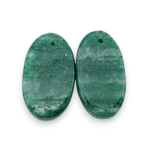 Awenturyn zielony para kaboszonów z dziurką 23x13 mm nr P656 Awenturyn zielony para kaboszonów z dziurką 23x13 mm nr P656