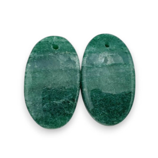 Awenturyn zielony para kaboszonów z dziurką 23x14 mm nr P636