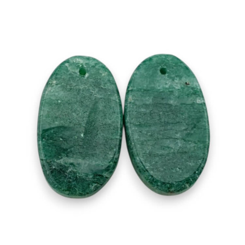 Awenturyn zielony para kaboszonów z dziurką 23x14 mm nr P636 Awenturyn zielony para kaboszonów z dziurką 23x14 mm nr P636