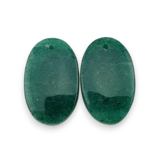 Awenturyn zielony para kaboszonów z dziurką 23x14 mm nr P638