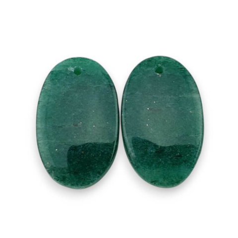Awenturyn zielony para kaboszonów z dziurką 23x14 mm nr P638 Awenturyn zielony para kaboszonów z dziurką 23x14 mm nr P638