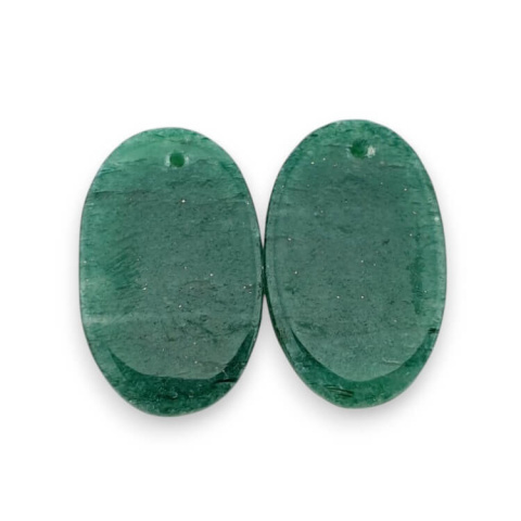 Awenturyn zielony para kaboszonów z dziurką 23x14 mm nr P638 Awenturyn zielony para kaboszonów z dziurką 23x14 mm nr P638