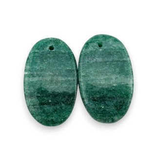 Awenturyn zielony para kaboszonów z dziurką 23x14 mm nr P649