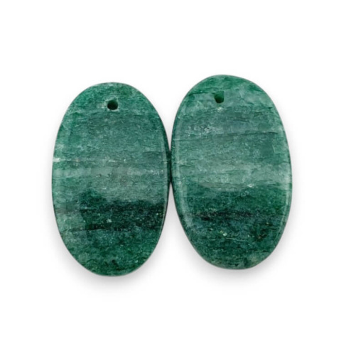 Awenturyn zielony para kaboszonów z dziurką 23x14 mm nr P649 Awenturyn zielony para kaboszonów z dziurką 23x14 mm nr P649