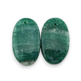 Awenturyn zielony para kaboszonów z dziurką 23x14 mm nr P654