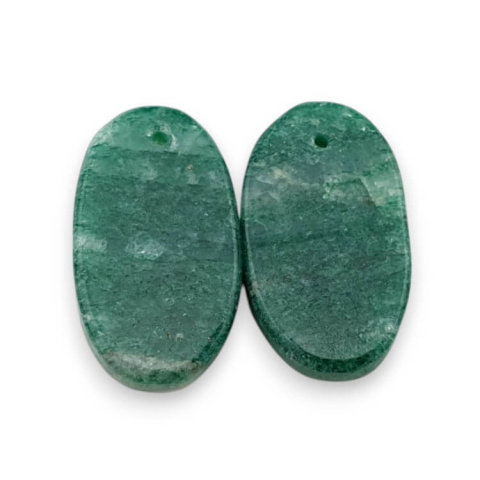 Awenturyn zielony para kaboszonów z dziurką 23x14 mm nr P654 Awenturyn zielony para kaboszonów z dziurką 23x14 mm nr P654