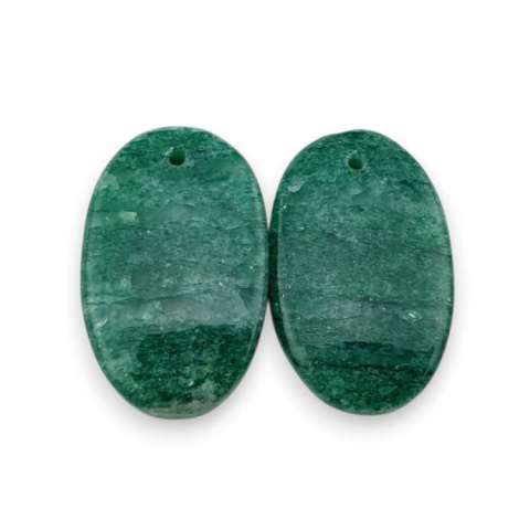 Awenturyn zielony para kaboszonów z dziurką 23x14 mm nr P655 Awenturyn zielony para kaboszonów z dziurką 23x14 mm nr P655