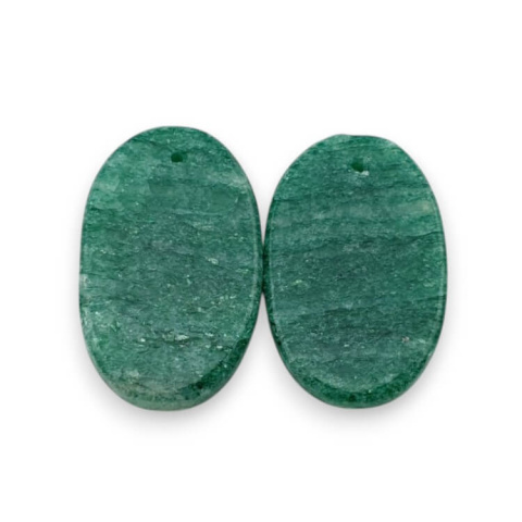 Awenturyn zielony para kaboszonów z dziurką 23x14 mm nr P655 Awenturyn zielony para kaboszonów z dziurką 23x14 mm nr P655