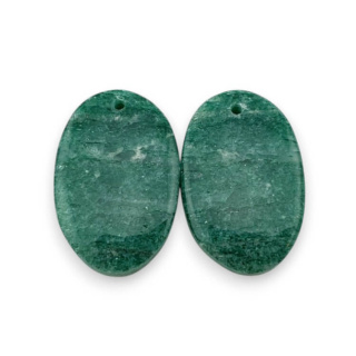 Awenturyn zielony para kaboszonów z dziurką 23x15 mm nr P635