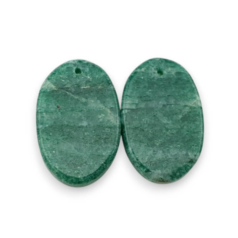Awenturyn zielony para kaboszonów z dziurką 23x15 mm nr P635 Awenturyn zielony para kaboszonów z dziurką 23x15 mm nr P635