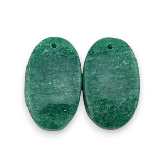 Awenturyn zielony para kaboszonów z dziurką 24x14 mm nr P631