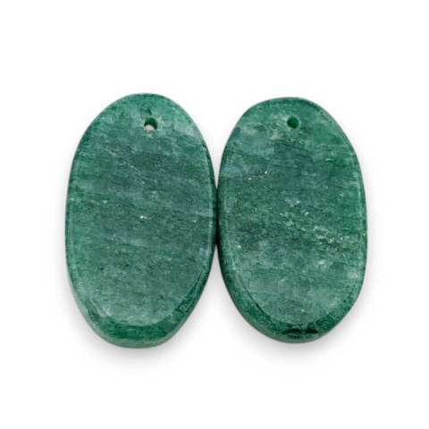 Awenturyn zielony para kaboszonów z dziurką 24x14 mm nr P631 Awenturyn zielony para kaboszonów z dziurką 24x14 mm nr P631