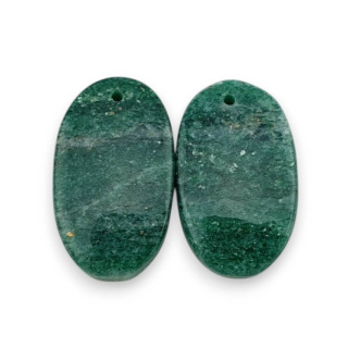 Awenturyn zielony para kaboszonów z dziurką 24x14 mm nr P657